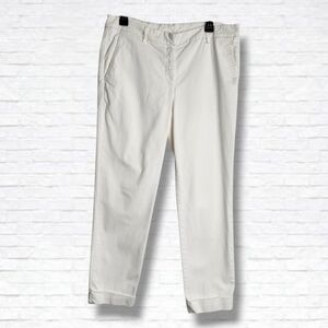 Brunello Cucinelli White Cropped Trouser Pants Size 10 US